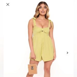 NWT Chartreuse FashionNova Romper